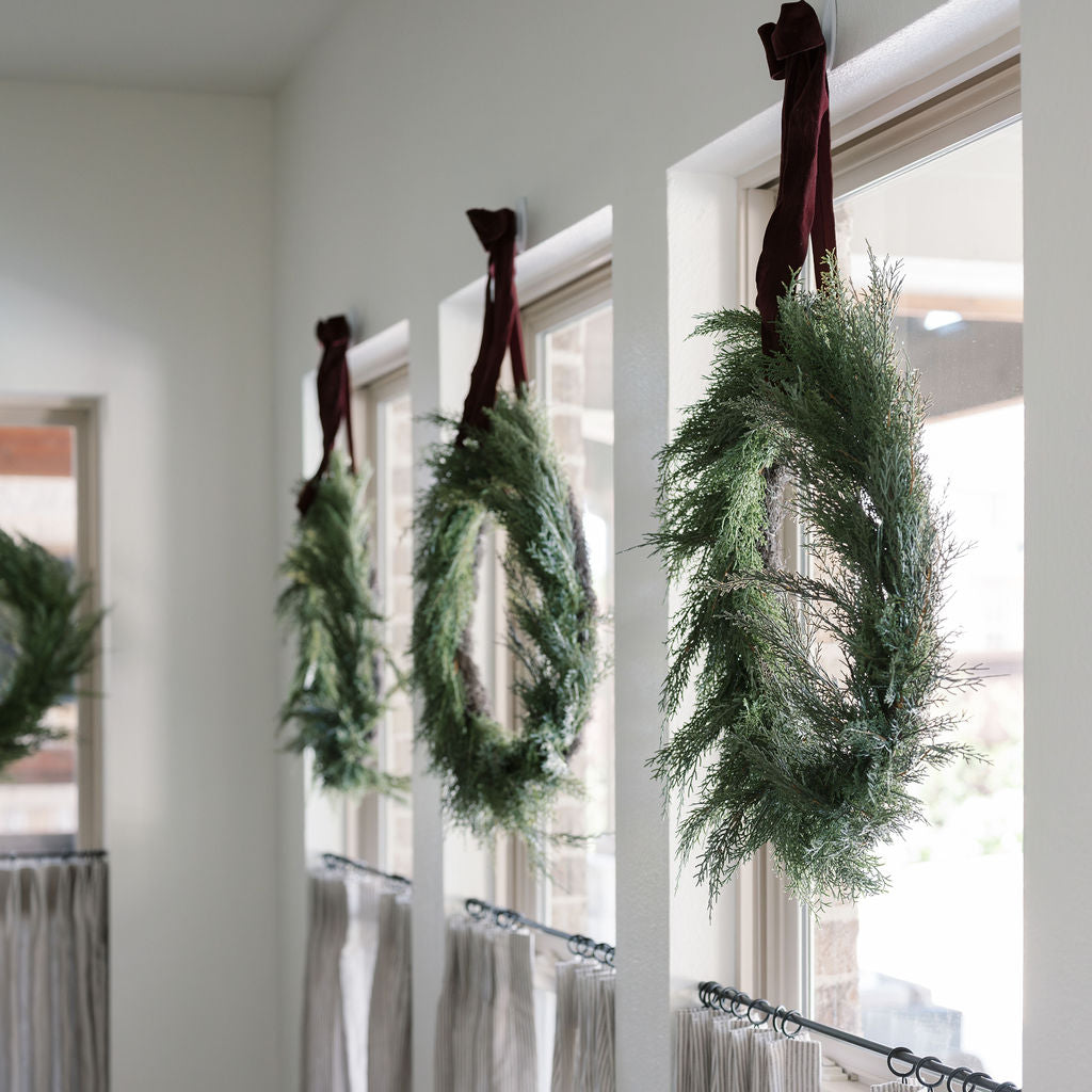 30" Faux Evergreen Cedar Wreath