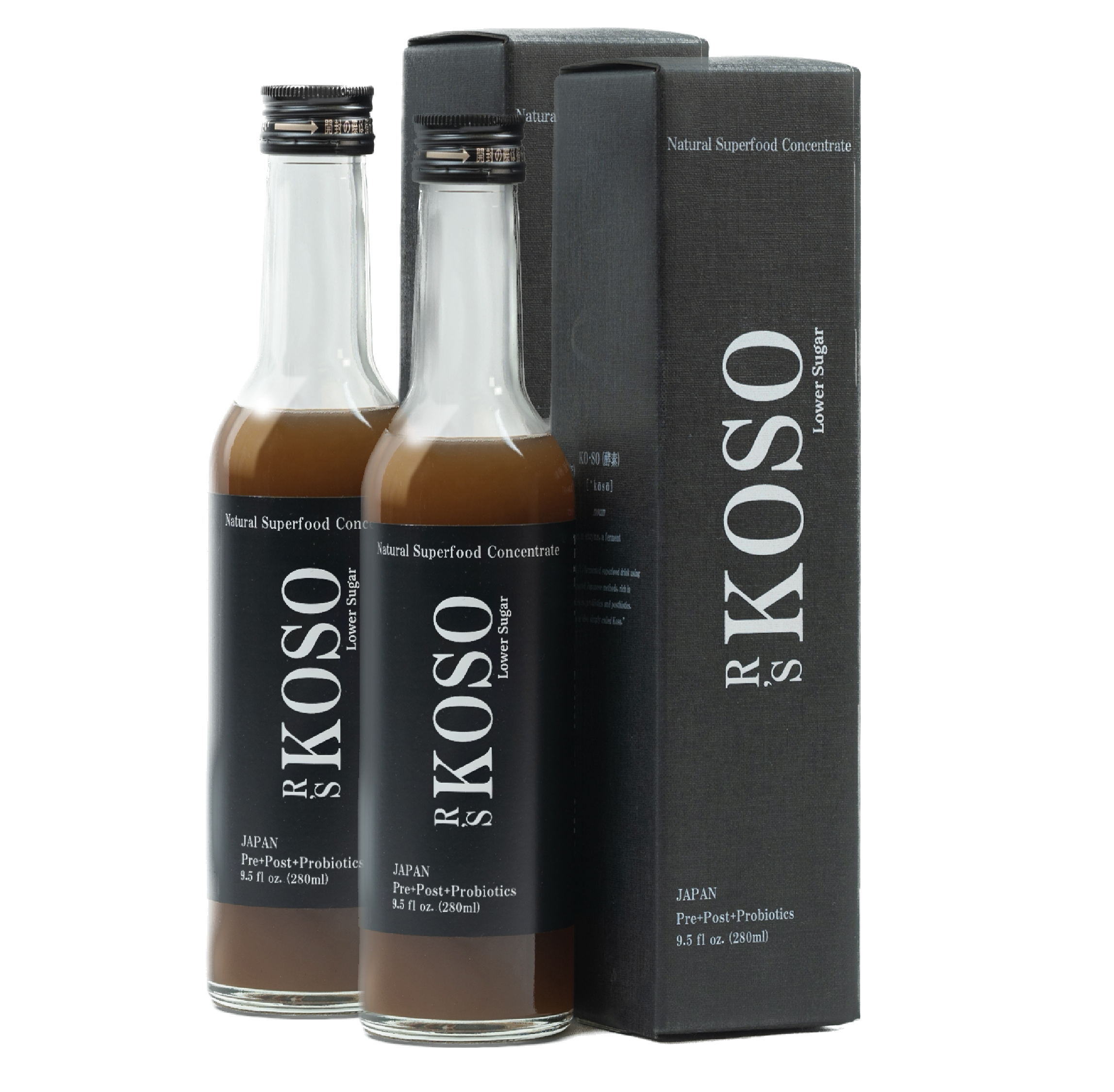 R's KOSO Lower Sugar - Japanese Postbiotic Drink (280ml / 9.5oz)×2 bottles