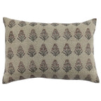 Padma Linen Floral Throw Pillow Cover, Ruby