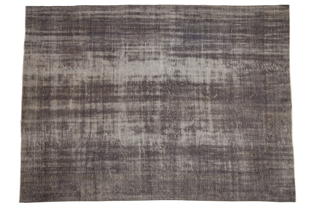 7.5x10.5 Vintage Distressed Overdyed Oushak Carpet