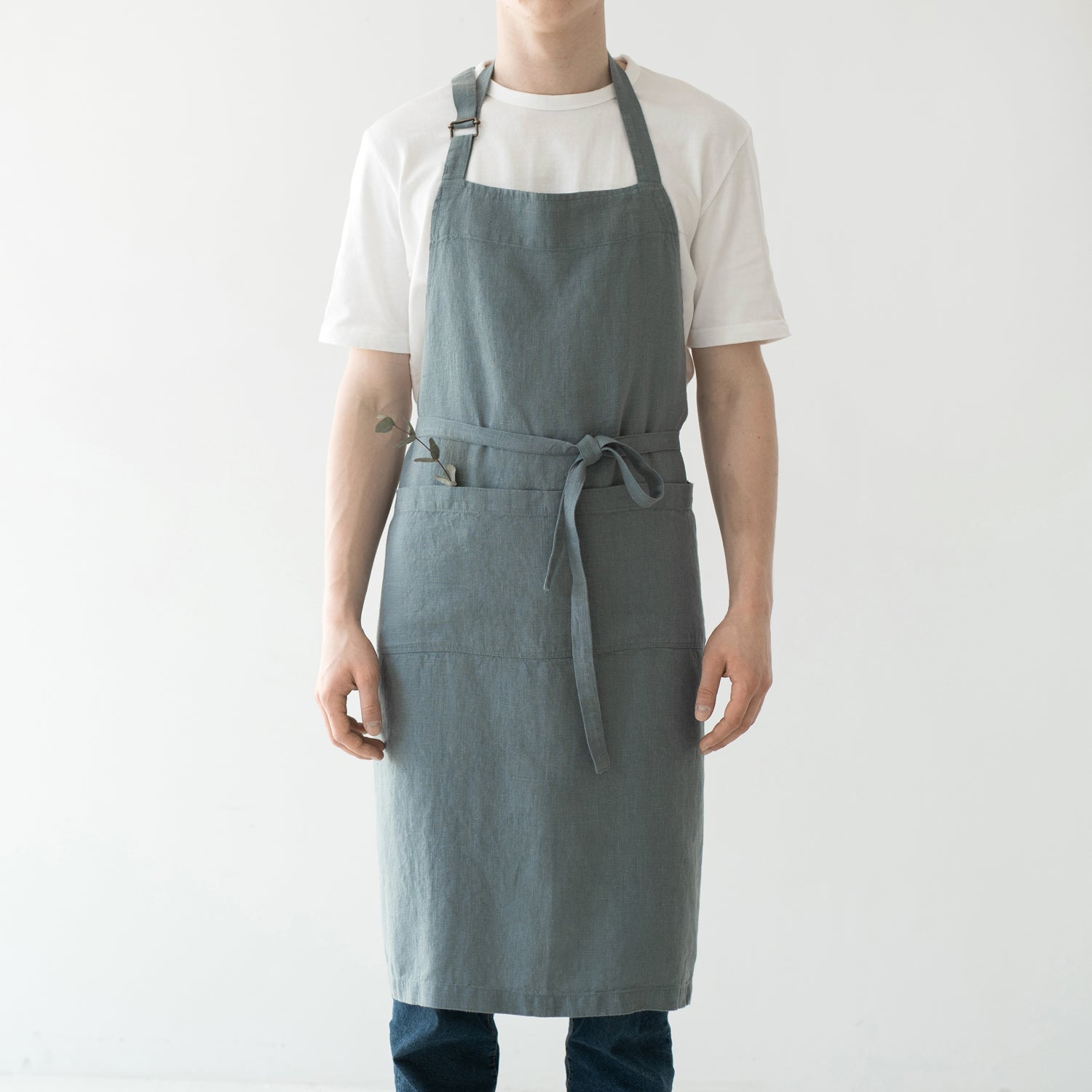 Linen Tales Blue Fog Linen Chef Apron