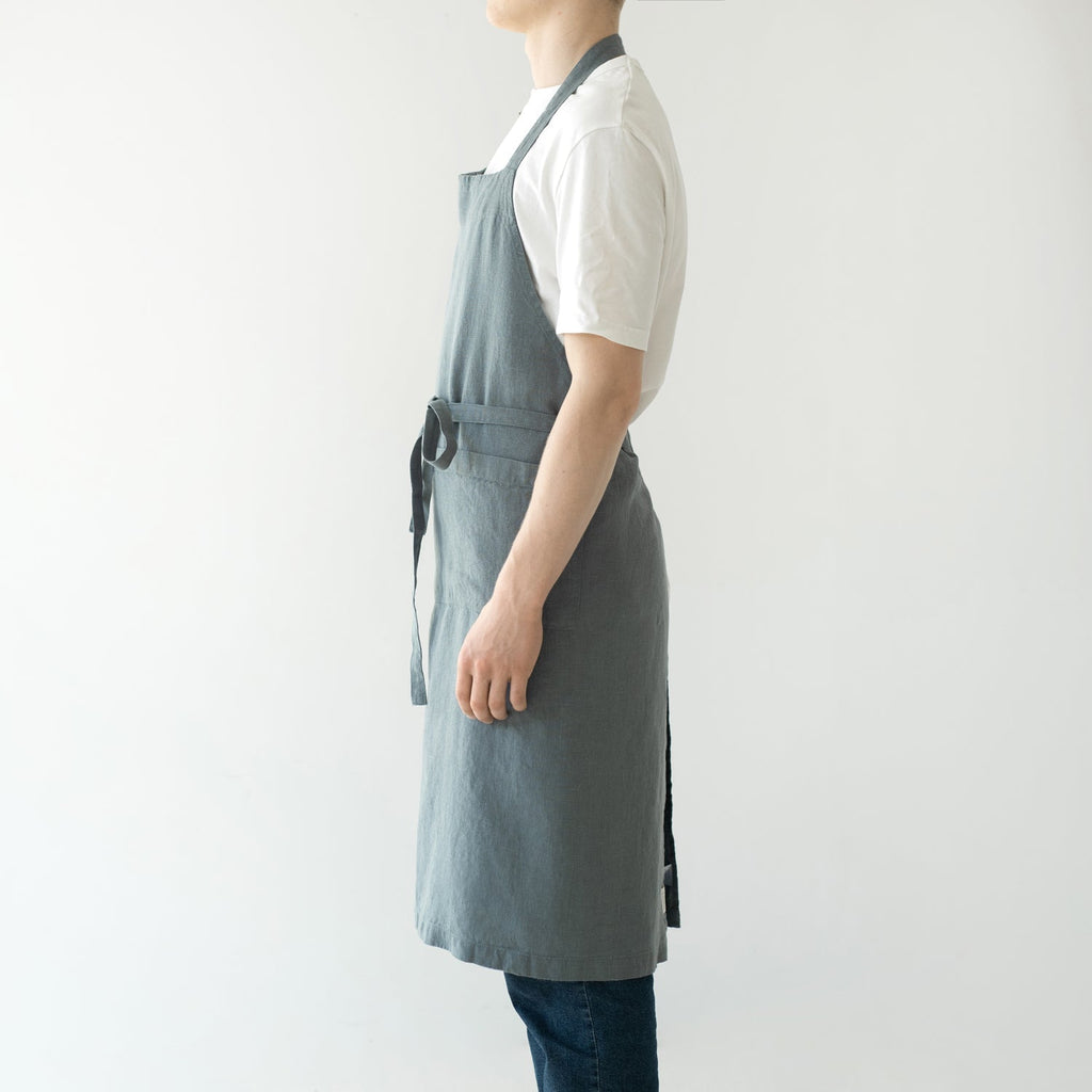 Linen Tales Blue Fog Linen Chef Apron