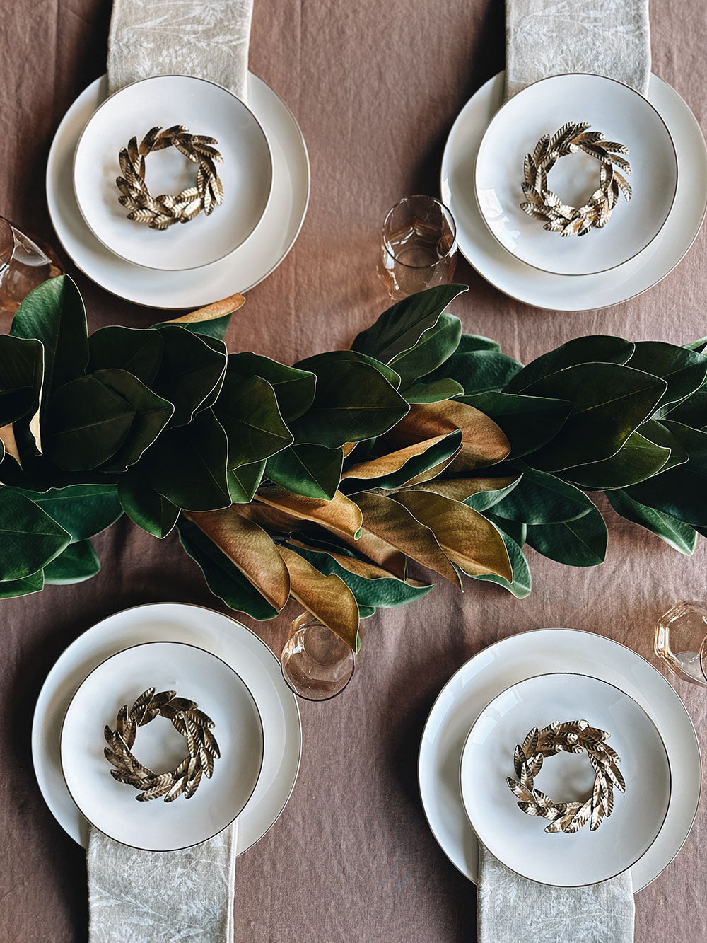 9' Faux Green Magnolia Leaf Garland