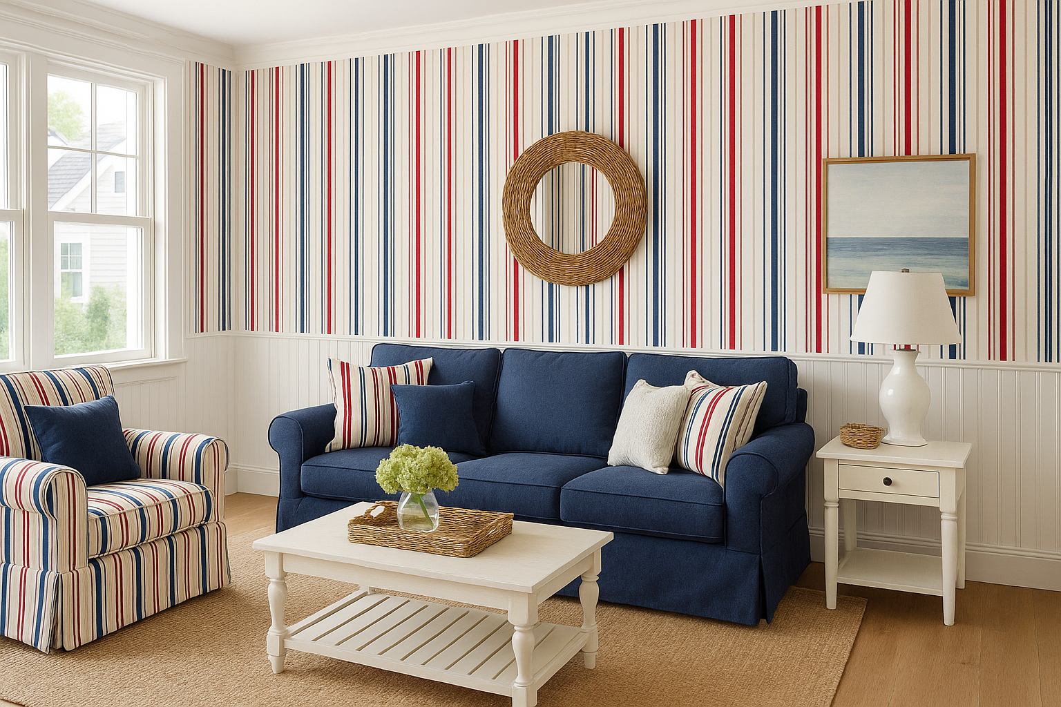 Nantucket Stripe Wallpaper