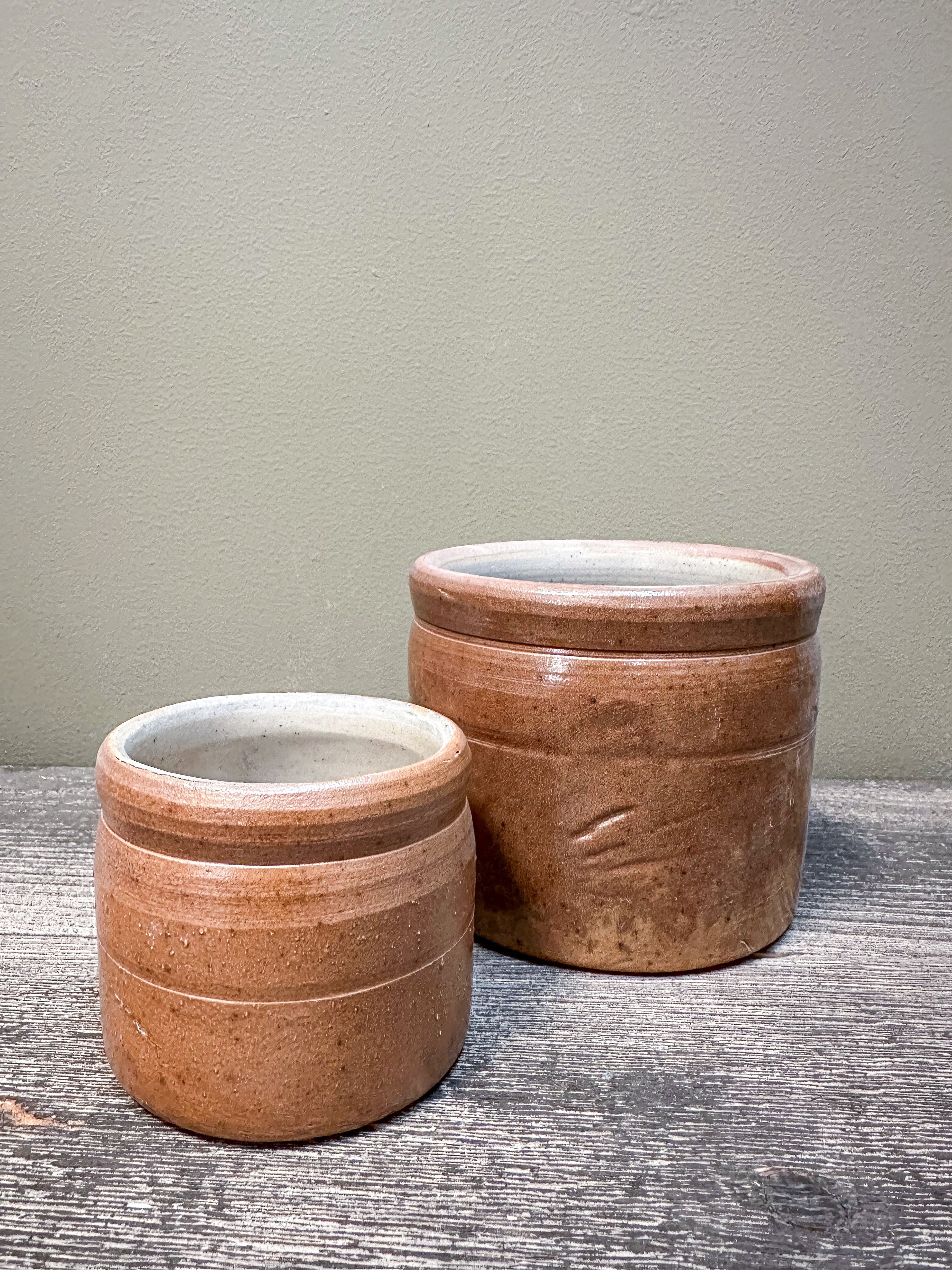 Vintage French Stoneware Jar without handle (0.2 L) - Salt