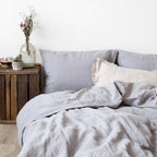 Linen Tales Light Grey Linen Duvet Cover Set