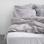 Linen Tales Light Grey Linen Duvet Cover Set