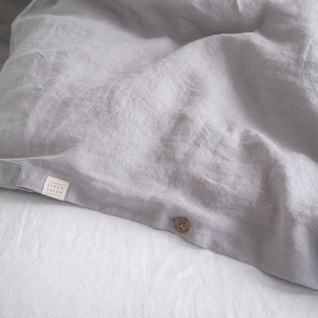 Linen Tales Light Grey Linen Duvet Cover Set