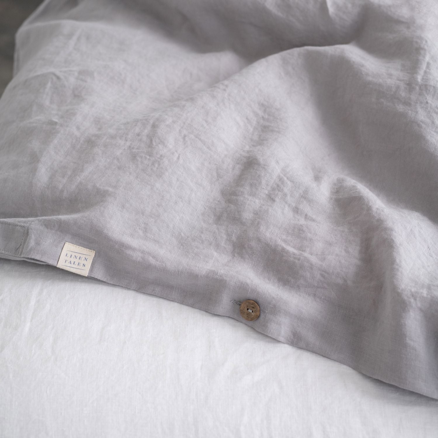 Linen Tales Light Grey Linen Duvet Cover Set