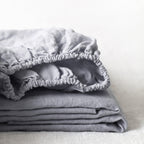 Linen Tales Light Grey Linen Fitted Sheet
