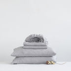 Linen Tales Light Grey Linen Sheet Set