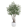 7.5' Faux Potted Olive Tree