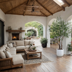 7.5' Faux Potted Olive Tree