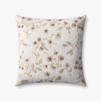 Natural Floral Embroidered Pillow