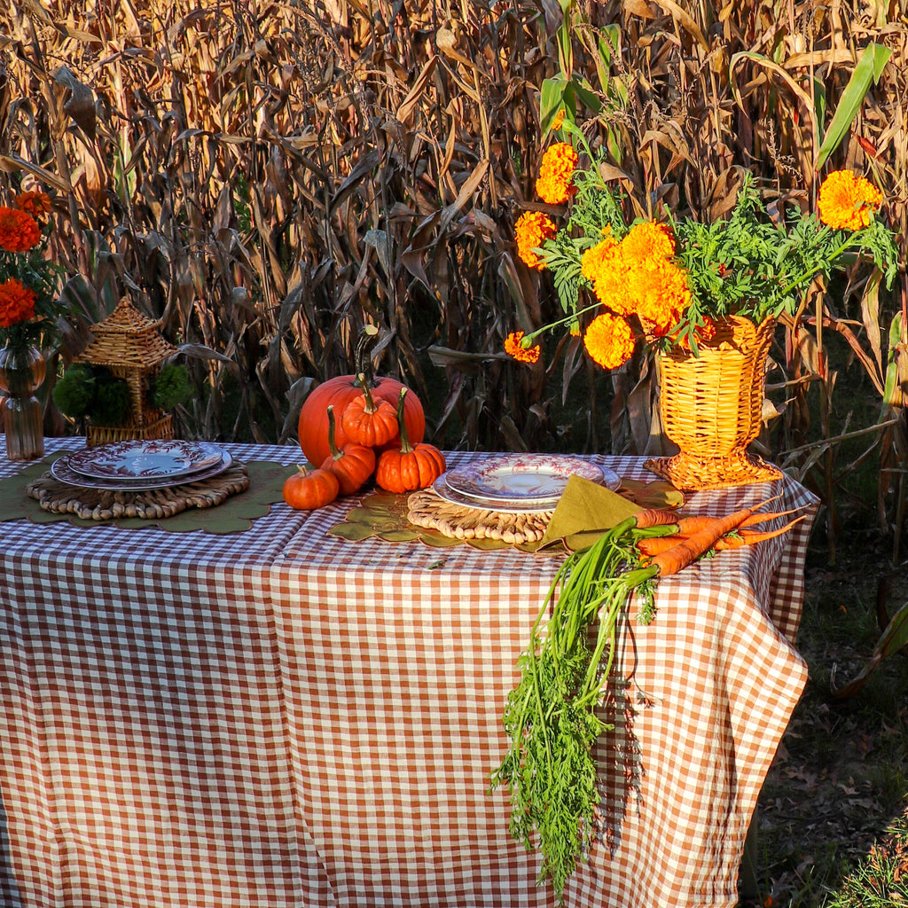 Pecan Plaid Tablecloth