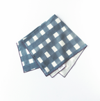 Blue Cross-Hatch Linen Napkins