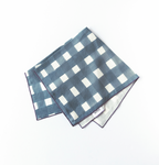 Blue Cross-Hatch Linen Napkins