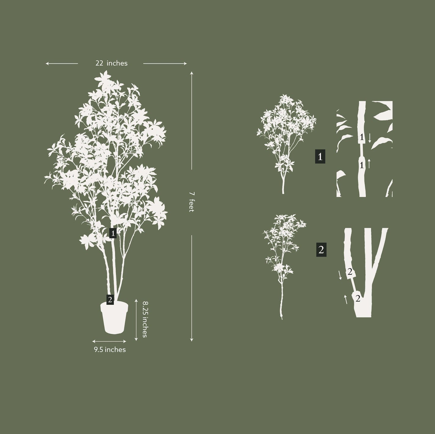 7' Artificial Laurel Tree