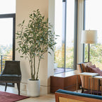 7' Artificial Willow Eucalyptus Tree with Artisan Planter