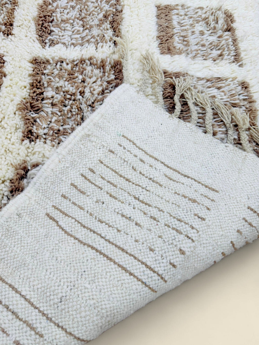 Tilila Moroccan Berber Rug – Handwoven Wool Checkered Design