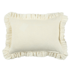Anita Linen Solid Throw Pillow Cover, Cream Ruffled