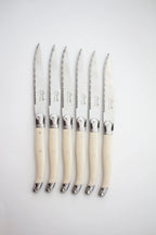 Laguiole Ivory Knives Cutlery Set in Presentation Box, Set of 6