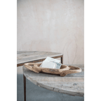 Decorative Hand-Carved Teakwood Tray with Handles