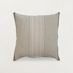 Everett Cotton Pillow Cover, Grey & Green Stripes