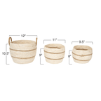 Striped Maize Storage Baskets / Planters (Set of 3)