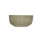 Stoneware Pleated Bowl, Cream Glaze Finish