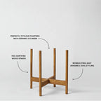 Rounded Hardwood Plant Stand