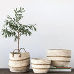 Striped Maize Storage Baskets / Planters (Set of 3)
